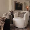 Set of 2 Boucle Swivel Barrel Chairs, 27.5" Wide Modern Upholstered Accent Chairs with Armrests & 360° Rotation for Living Room-Maison Boucle - 2 of 4