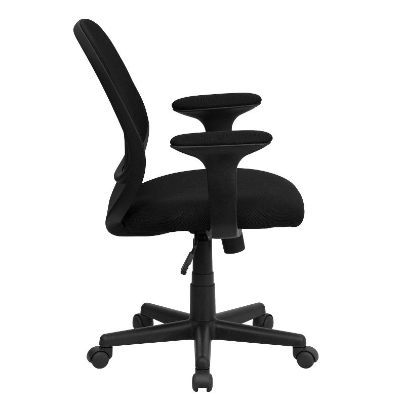 Emma and Oliver Mid-Back Black Mesh Swivel Task Office Chair with Flex Bars and Arms, 3 of 6