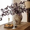 Attop 5PCS Artificial Fall Eucalyptus Leaves Stem Plants, 32.7 inch Burgundy Shrubs Silk Faux Foliage DIY Stems - 2 of 4