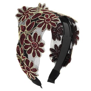 Unique Bargains Women's Fashion Wide-side Headband 6.3"x4.92" 1 Pc - 1 of 4