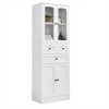 VYNXARIA Tall Bathroom Storage Cabinet, Cabinet with Four Doors and Drawers, Adjustable Shelf, MDF Board, White - 3 of 4