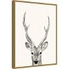 18" x 24" Animal Mug IV Deer by Victoria Borges Framed Canvas Wall Art Gold - Amanti Art: Modern Decor, Vertical Layout, Sawtooth Back Mount - 2 of 4