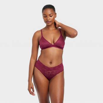 Auden Womens Cotton Blend Bikini Underwear XS (0-2) Lace Purple