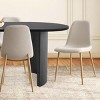 Modern 7-Piece Dining Set for 6,Black Wood Oval Dining Table with Linen Dining Chairs with Metal Legs for Dining Room,Kitchen Furniture-Tanpinhause - 3 of 4