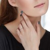 EVERLY JEWELRY | Rose Plated Sterling Silver 1/3 CT TGW Created White Sapphire and Diamond Accent Promise Ring - 4 of 4