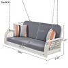 2-Seater Wicker Porch Swing,Hanging Bench with Chains and Gray Cushions,Patio Rattan Lounge Swing for Ourdoor Backyard-Cuddlewood - 4 of 4