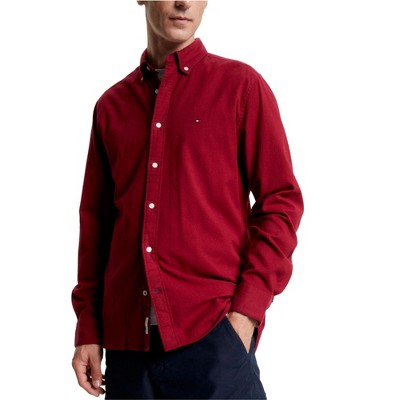 Tommy Hilfiger Mens Brushed Twill Button Up Shirt