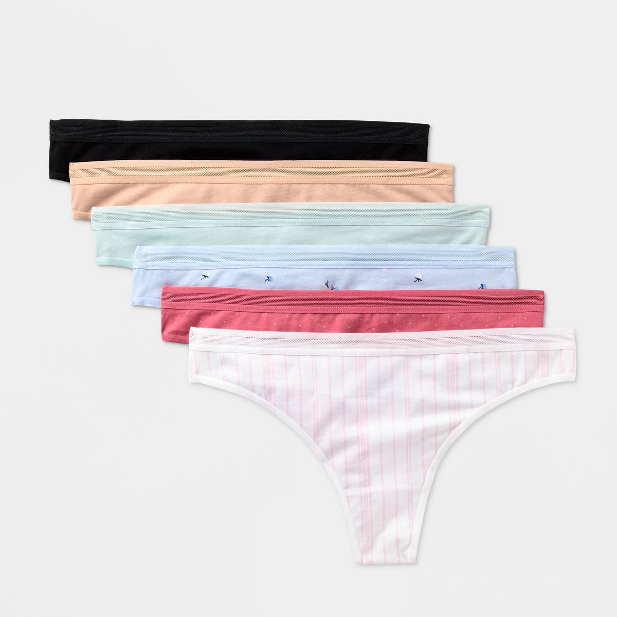 Women's 6pk Cotton Thong Underwear - Auden™ Assorted Colors