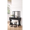 Poundex Wooden Makeup Vanity Set Desk, Mirror and Stool - 2 of 2