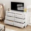 6 Dresser for Bedroom, 47.2" Wide Dresser, Modern Wide Drawer Dresser with Storage, Wooden Closet Dressers Chest of Drawers, White - image 3 of 4