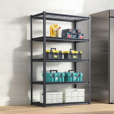 ROOMTEC 5 Tier Heavy Duty Metal Storage Shelves, Adjustable Standing Storage Shelf Units Rack for Garages, Kitchen (78"H x 47.2"W x 23.6"D)