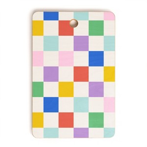 Emanuela Carratoni Checkered Rainbow Cutting Board - Rectangle - 1 of 3