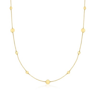 Ross-Simons Italian 14kt Yellow Gold Disc Station Necklace