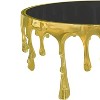 Royal Hampton Coffee Table | 36 Inch Round Glass Top | Melting Drip Design | Antique Gold - 4 of 4