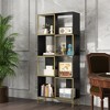 4 Tier Bookshelf, Modern Bookcase For CDs Books Movies, Asymmetrical Book Storage Organizer Space-Saving For Living Room Bedroom Office Kitchen - 2 of 4