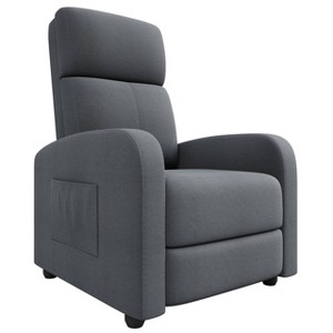 Recliner Chair for Adults, Lazy Recliner Ergonomic Adjustable Single Sofa Enhanced with Side Pocket, Tall Back, Wide Arms & Padded Seat - 1 of 4