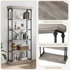 CuisinSmart 6-Tier Industrial Bookshelf, Tall Wood and Metal Bookcase with Sturdy Frame, Open Display Shelf and Storage Organizer - 4 of 4