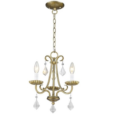 Mini Gold Steel Crystal Candle Chandelier Light