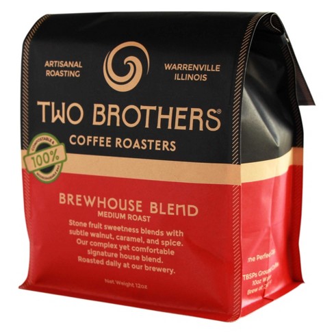 Two Brothers Brewhouse Blend Medium Roast Whole Bean Coffee 12oz Target