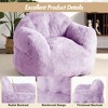Plush Rabbit Velvet Bean Bag Chair, Ultra Soft Accent Chair with High-Resilience Sponge Fill, 320GSM Polyester Lounge Chair for Living Room, Apartment - 3 of 4
