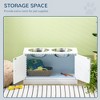 Akoasm 44L Capacity Large Elevated & Movable Dog Bowls With Storage Cabinet-White - 4 of 4