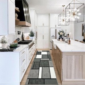 Machine Washable Area Rug - Non Slip Low Pile Modern Rug with Geometric Pattern, Living Room, Dining Room & Home Office - 1 of 4