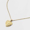 14K Gold Dipped Heart Charm Initial Necklace - A New Day™ Gold - 4 of 4