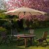DOMETOUR 9 foot outdoor patio umbrella with button tilt and crank, Outdoor patio/market table umbrella UV protected and waterproof, khaki - 2 of 4