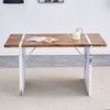 Vynxaria Coffee Tables: Rustic Farmhouse Dining Table with Marble-Style Legs - 3 of 4