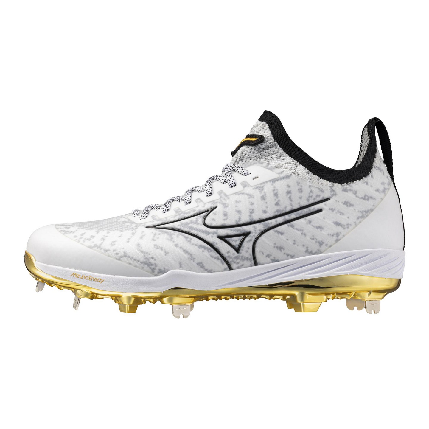 Мужские бутсы Mizuno Pro Metal Baseball Cleat, 13, White-Gold, цвет: Белый — фото 1