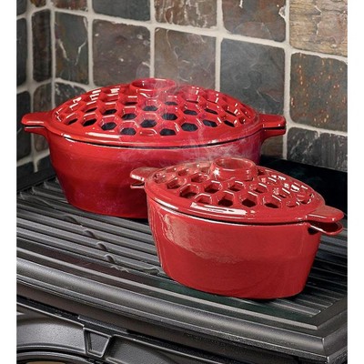 Plow u0026 Hearth - 1.5 Quart Cast Iron Lattice Wood Stove Steamer Kettle /  Humidifier : Target