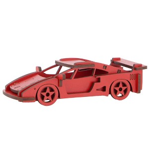 Little & Wood: Woodlet: Medium - Red Sports Car - 3D Wooden Kit-Set,Ages 6+ - 1 of 4