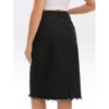 INSPIRE CHIC Women's Denim Button Down High Waist with Pockets H-Line Midi Skirts - 4 of 4