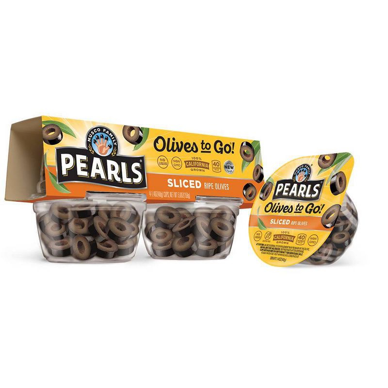 Pearls Olives-to-Go Sliced Ripe Black Olives - 5.6oz/4ct, 3 of 5