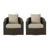 Christopher Knight Home Darius Outdoor Wicker Swivel Club Chairs with Cushion (Set of 2) - 2 of 4
