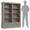 COZONY 64" Tall Wooden Bookshelf with 3 Storage Drawers & 4-Tier Open Shelves — Large Bookcase for Library, Office & Living Room - 2 of 4