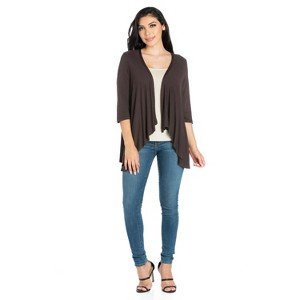 24seven Comfort Apparel Women's Elbow Length Sleeve Cardigan - 1 of 4