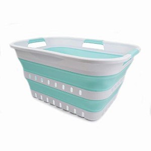 SAMMART 30L (8 gallon) Collapsible 3 Handled Plastic Laundry Basket - 1 of 4