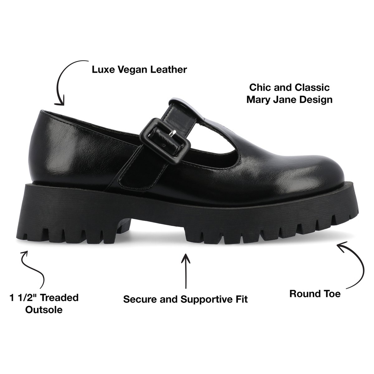 Обувь Journee Collection Women's Suvi Flats Black 10 — фото 8