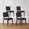 Nathan James Set of 4 Cohen Faux Leather Dining Chair Black - 3 of 4