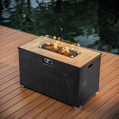 Nestl 43" Fire Pit Table with Glass Shield