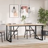 vidaXL Dining Table - Solid Pine Wood/Steel, 70.9"x35.4"x29.5", Perfect for Dining Room/Patio, Sturdy O-Frame Structure - 3 of 4