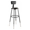 Set of 2 32"-39" Height Adjustable Heavy Duty Vinyl Padded Steel Accent Barstools with Backrest Black - Hampden Furnishings: Modern Design - 2 of 4
