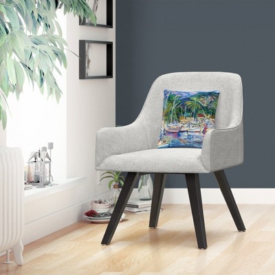 Lahaina Marina Multicolor Polyester Square Throw Pillow