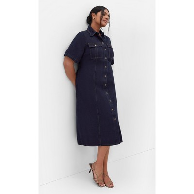 Women's Plus Size Jade Denim Dress - dark denim | CITY CHIC