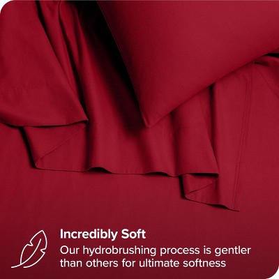 Red Organic Cotton Flannel Twin XL Deep Pocket Sheet Set
