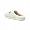 Aéropostale Women’s Fuzzy “Galaxy Heart” Mule Slippers – Ivory Slip-On House Shoes with Pink Heart-Planet & Blue Ring Embroidery - 4 of 4