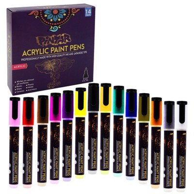 Pintar Premium Acrylic Paint Pens - (14 Colors) Medium Tip Pens For ...