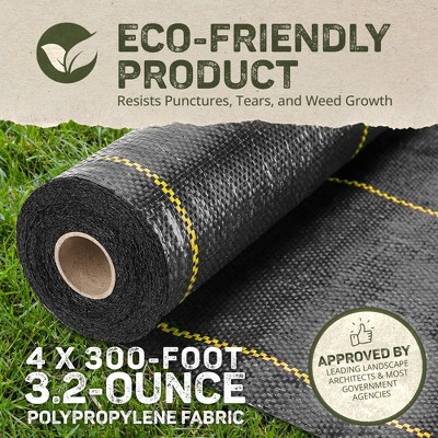 DeWitt Sunbelt 4'x300' Durable Polypropylene Weed Barrier Ground Cover, 2-Pack