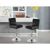 Set of 2 Sloan Adjustable Faux Leather Swivel Barstools Black - Boraam: Modern Metal Frame, 250lb Capacity - 2 of 4